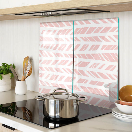 Glass Chopping Board Herringbone Print Design 2x30x52 Cm