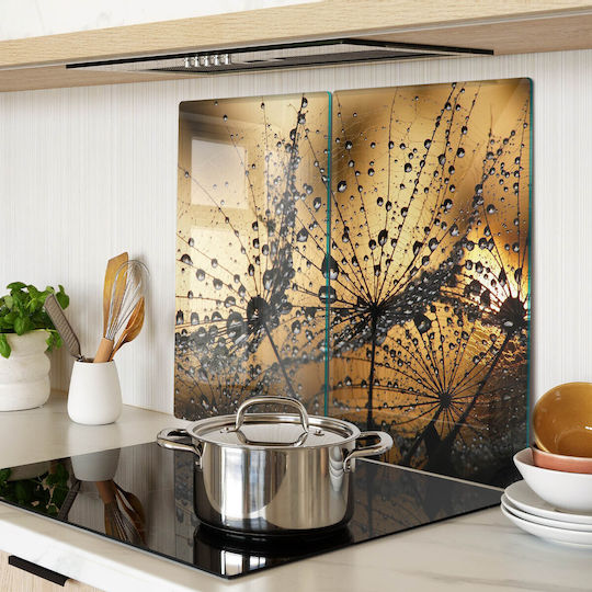 Glass Kitchen Counter Protection Board Tempered Glass Dull 2x30x52 Cm