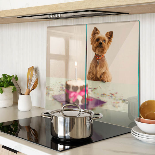 Robuste Dekorative Glas-Schneidefläche Küchenhund Pizza 2x30x52 cm