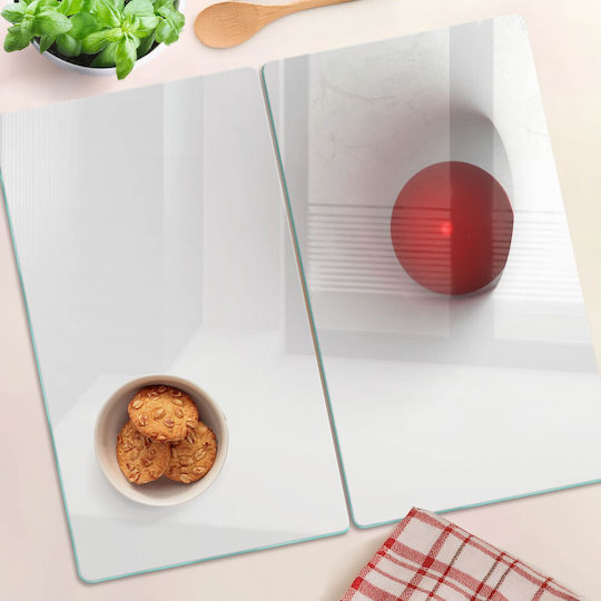 Glass Kitchen Cutting Board Tempered Glass Abstract Sphere Design 2x30x52 Cm