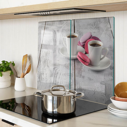 Durable Decorative Glass Kitchen Board Coffee Cookies 2x30x52 Cm