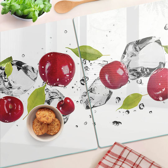 Vielseitige Glas-Schneideplatte Küchen Hartes Glas Kirsche Wasser 2x40x52 cm