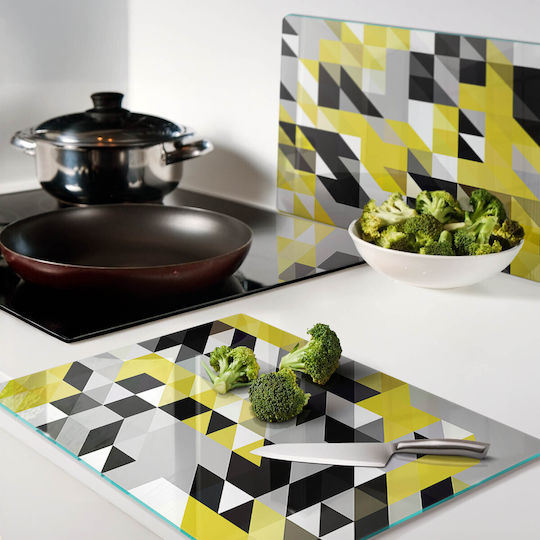 Suprafață De Tăiere Din Sticlă Multifuncțională Forme Geometrice 2x40x52 Cm