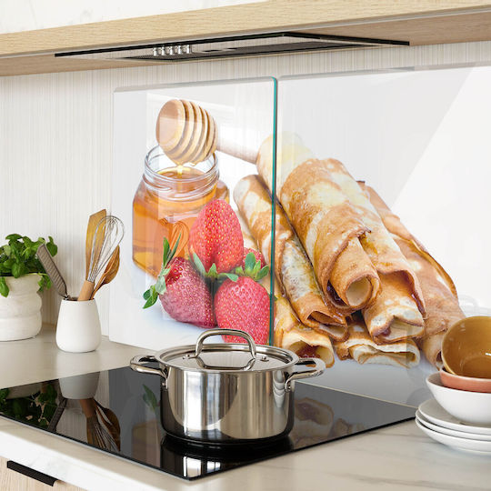 Robuste Dekorative Glas-Schneidefläche Küchenplatte Leckere Pfannkuchen 2x40x52 cm