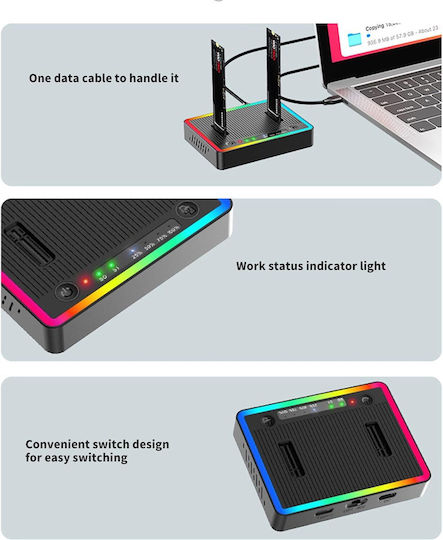 Docking Station for Hard Drives PCIe/SATA with Connection USB 3.2 (1-PER0128)