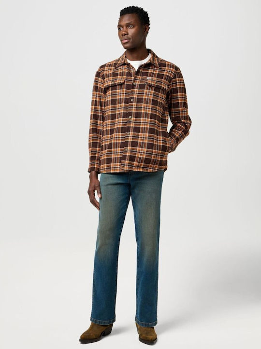 Μακρυμάνικo Overshirt Καρό Deep Brown