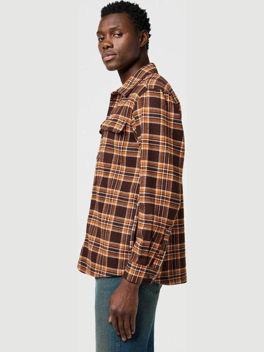 Μακρυμάνικo Overshirt Καρό Deep Brown