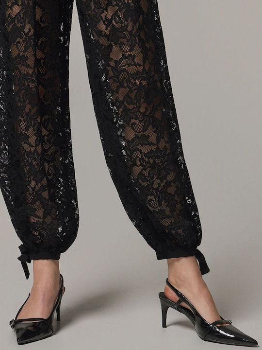 Damen Stoff Hose Black