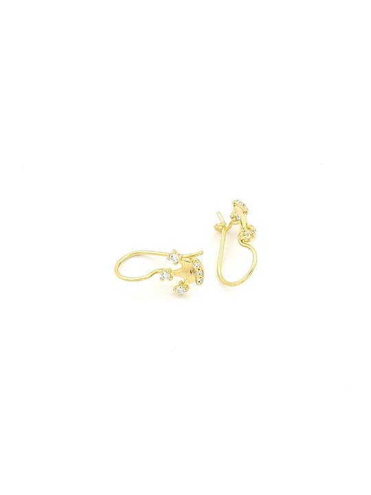 Kinder Ohrringe Anhänger Kronen aus Gold 14K