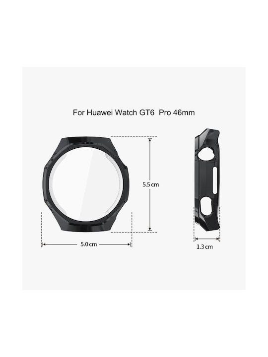Силиконов Калъф със Стъкло в Син цвят за Huawei Watch GT 6 Pro 46мм