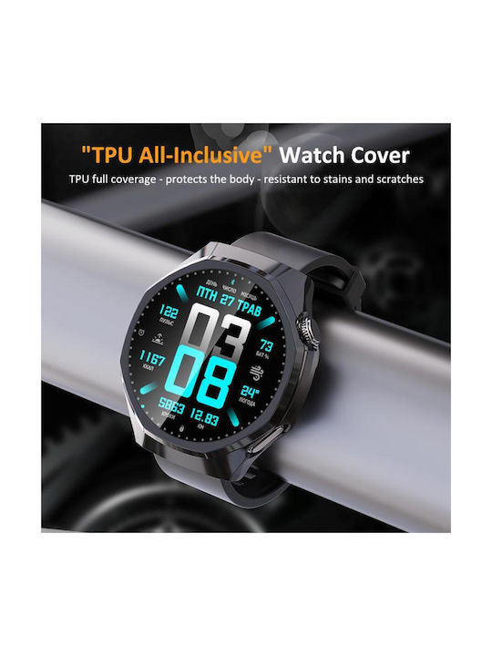 Силиконов Калъф със Стъкло в Прозрачен цвят за Huawei Watch GT 6 Pro 46мм