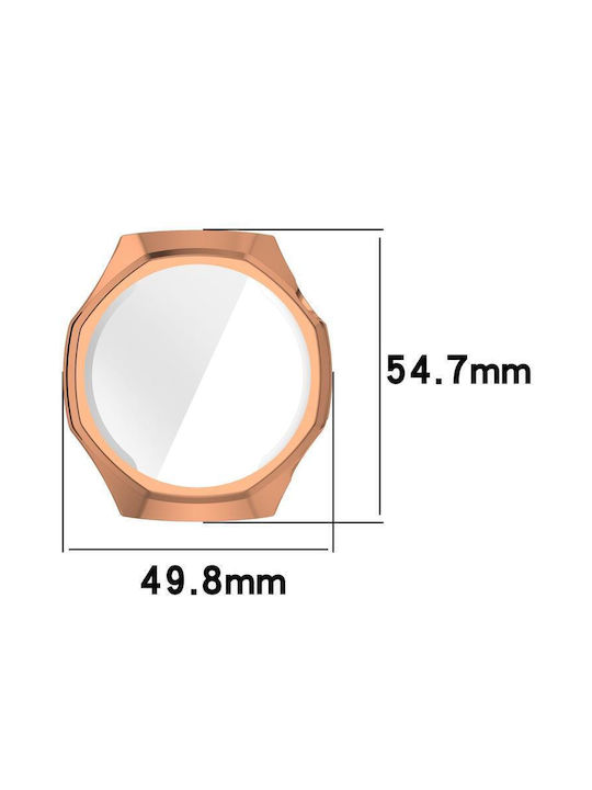 Silikonhülle mit Glas in Rosa Farbe für Huawei Watch GT 6 Pro