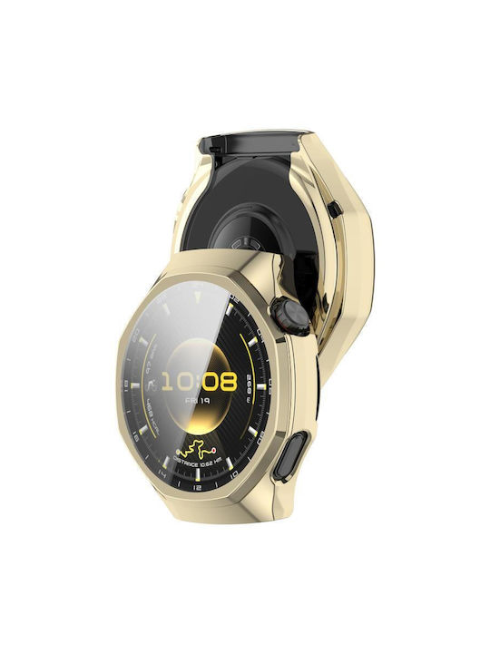 Силиконов Калъф със Стъкло в Златист цвят за Huawei Watch GT 6 Pro