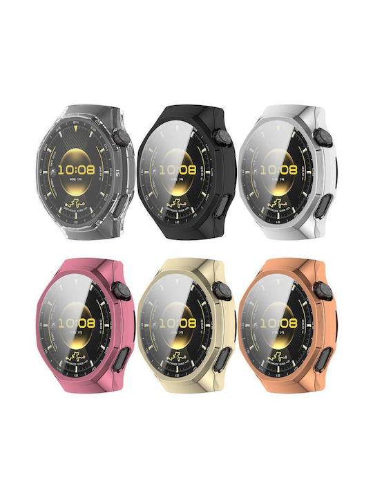 Силиконов Калъф със Стъкло в Златист цвят за Huawei Watch GT 6 Pro