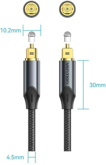 Vention Optical Audio Cable TOS Male - TOS Male Black 10m
