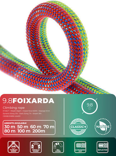 Fixe FC-C000985060_1_5 Dynamic Climbing Rope with Length 60m Green