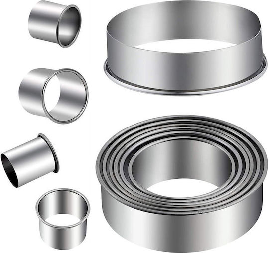 Set 14 Matrițe De Tăiat Aluat Zola Circulare Diverse Mărimi 2.5-11.5 Cm Oțel Inoxidabil Argintiu