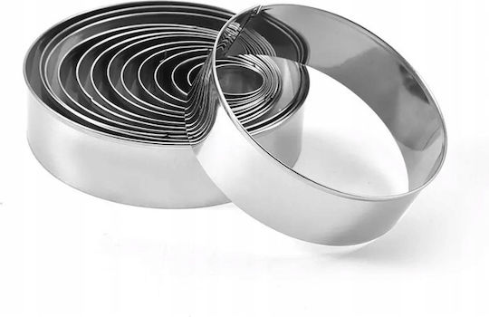 Set 14 Matrițe De Tăiat Aluat Zola Circulare Diverse Mărimi 2.5-11.5 Cm Oțel Inoxidabil Argintiu