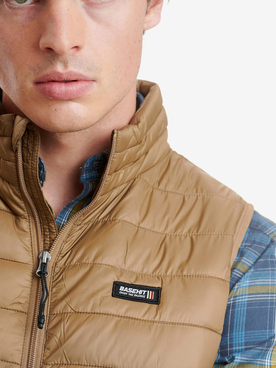 Sleeveless Jacket Puffer Gold Brown