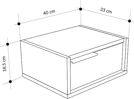 Bedside Table Eco Wooden Beige 40x33x18.5cm GP037-0279 1
