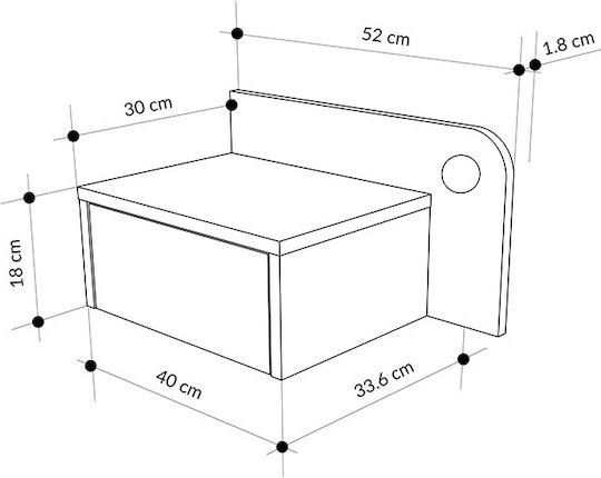 Комод Dotta Дървен Бял 52x33.6x28см