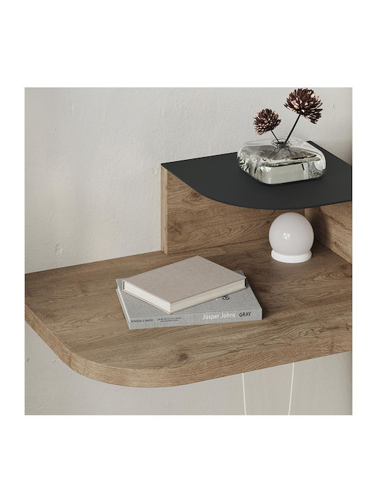 Bedside Table Luno Wooden With Metal Legs White 40x30x16.2cm