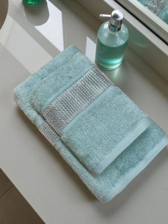 Linea Home Πετσέτα Προσώπου Line Μέντα 2τμχ Βάρους 500gr/m²