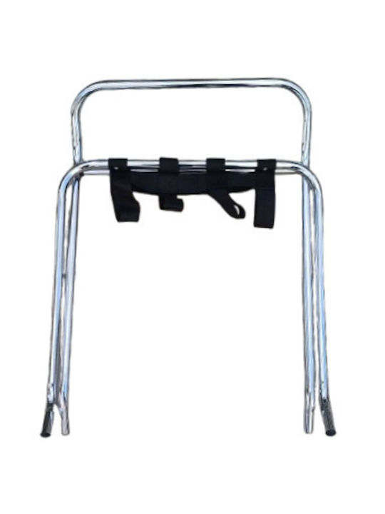Stool For Living Room Collapsible with Backrest Metallic Chrome 61x42x61cm