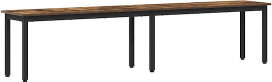 Dining Room Bench with Wooden Surface Gray 200x35x45cm