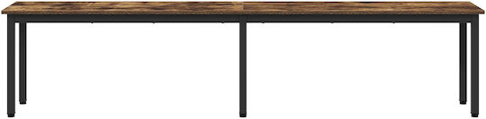 Dining Room Bench with Wooden Surface Gray 200x35x45cm
