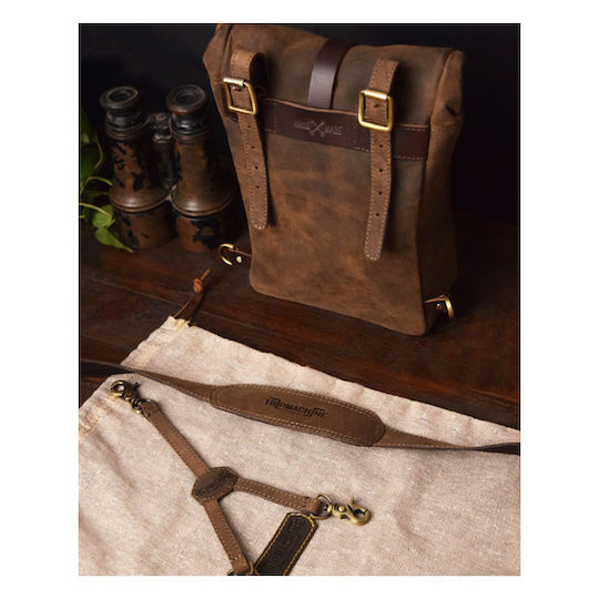 Trip Machine Mini Backpack Saddlebag Motorcycle Case 3.3 Liter Tobacco