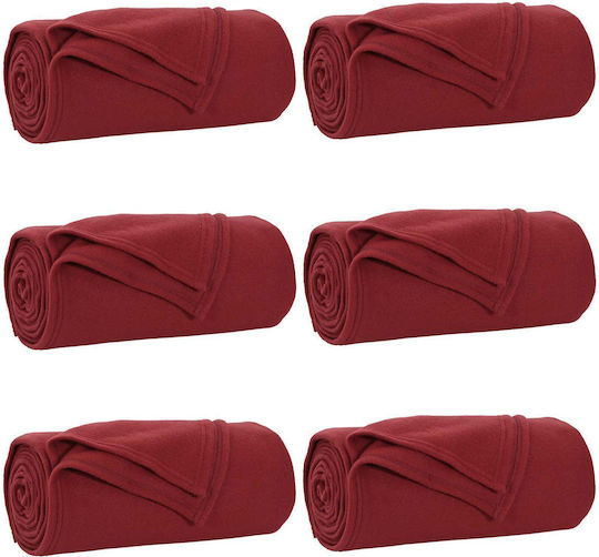 vidaXL Ριχτάρι Διθέσιου Καναπέ Fleece 270x240εκ. Βεραμάν Κόκκινο