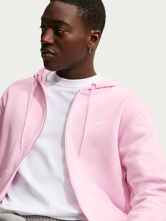 Яке с Качулка Pink Foam / Бял