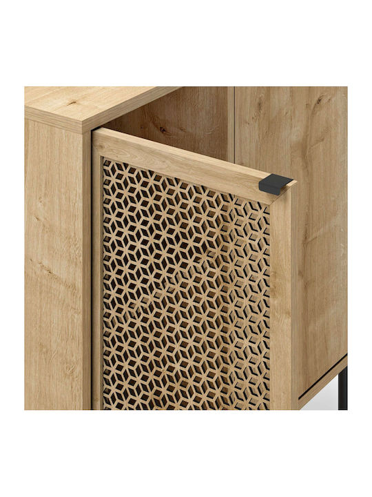 Sideboard Naive made of Wood & Metal Sapphire Oak 80x40x80cm