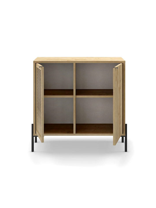 Sideboard Naive made of Wood & Metal Sapphire Oak 80x40x80cm