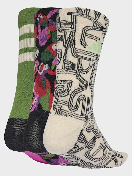 adidas Crew Μπασκετικές Κάλτσες Πράσινες 3 Ζεύγη