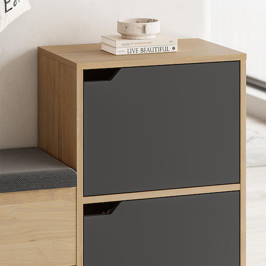 Haven Wooden Shoe Organizer Gray 101x35x80.4cm