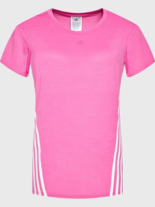 3-Stripes Γυναικείο T-shirt Ριγέ Ροζ