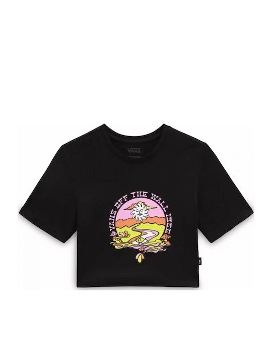 Resort Γυναικείο Αθλητικό Crop Top Κοντομάνικο Μαύρο