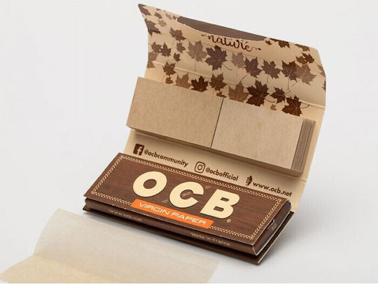 Ocb Virgin Cigarette Rolling Papers 1+1/4 with Cone Tips 50 sheets 24pcs