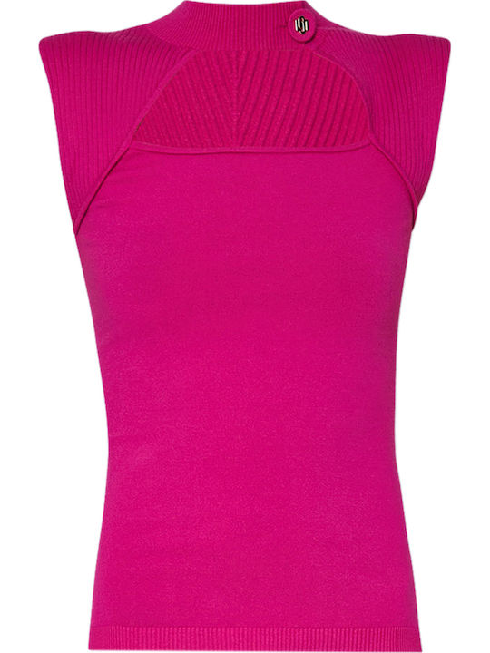 Maglia Chiusa Γυναικεία Μπλούζα Αμάνικη Φούξια