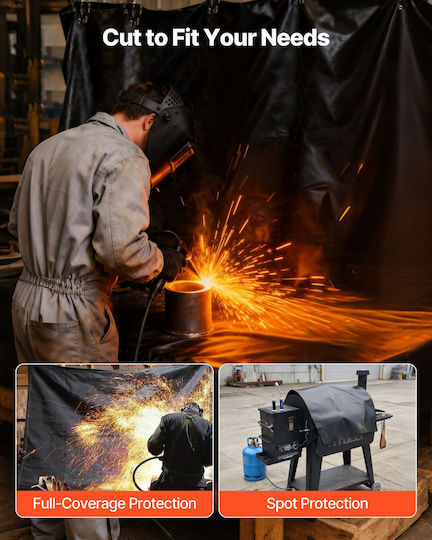 Vevor Welding Blanket Roll 45.7 X 1.5m Silicone Coated Fiberglass Welding Blanket Heat Resistant Up To 1800°F 982°C Safety Blankets Fireproof Insulating Carpet Roll