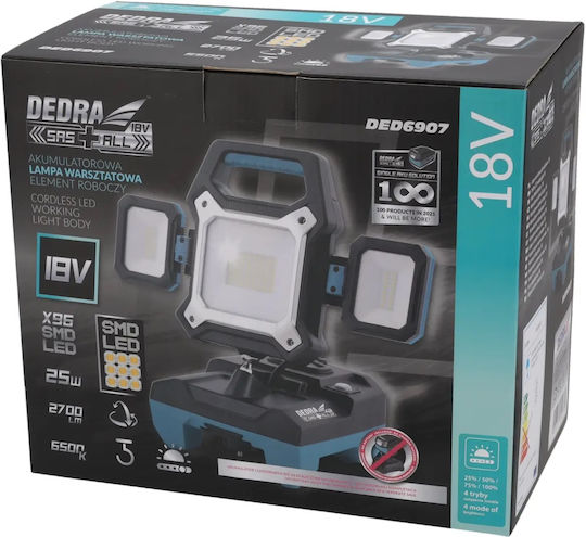 Dedra Rechargeable Jobsite Light LED with Brightness up to 2700lm