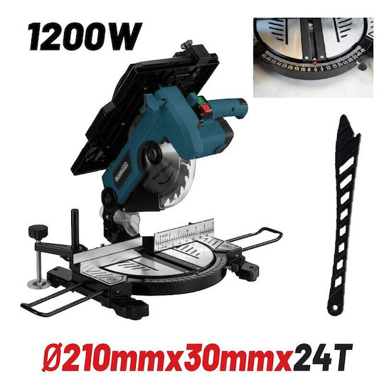 Bormann BDX2150 Miter Saw Electric Combination with Power 1200W, Cutting Disc Diameter 210mm & Cutting Speed 230rpm