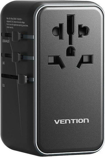 Vention Αντάπτορας Πρίζας σε Universal με 4 Θύρες USB