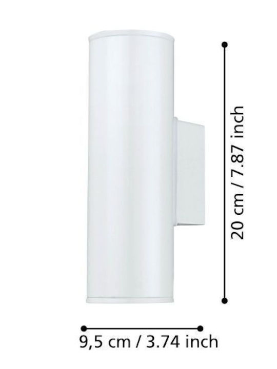 Eglo Riga Wall-Mounted Outdoor Spot Light GU10 IP44 Double Beam 6.5x15x20εκ.