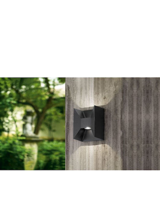 Eglo Morino Wall-Mounted Outdoor Ceiling Light LED IP44 5W with Warm White Light Double Beam 14x18εκ.