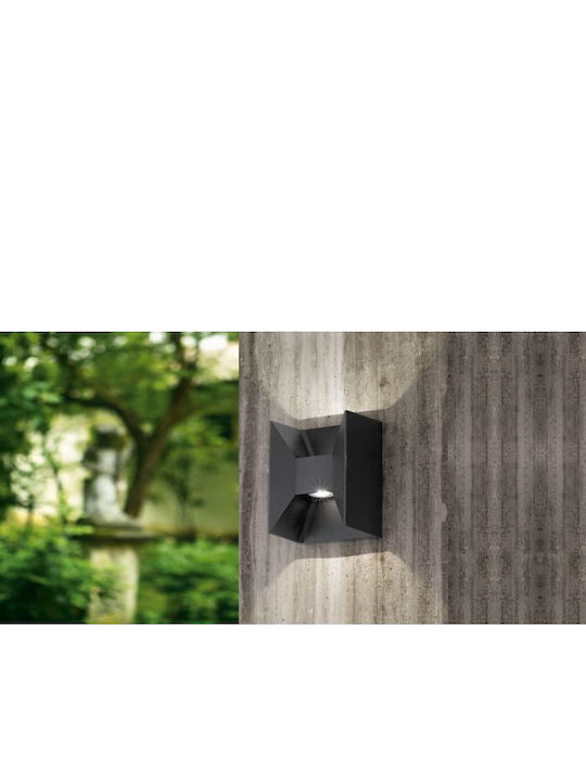 Eglo Morino Wall-Mounted Outdoor Ceiling Light LED IP44 5W with Warm White Light Double Beam 14x18εκ.