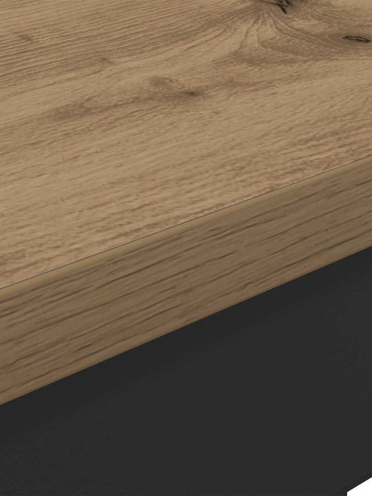 Table Dining Room Wooden with Metal Frame Brown 110x55x75cm