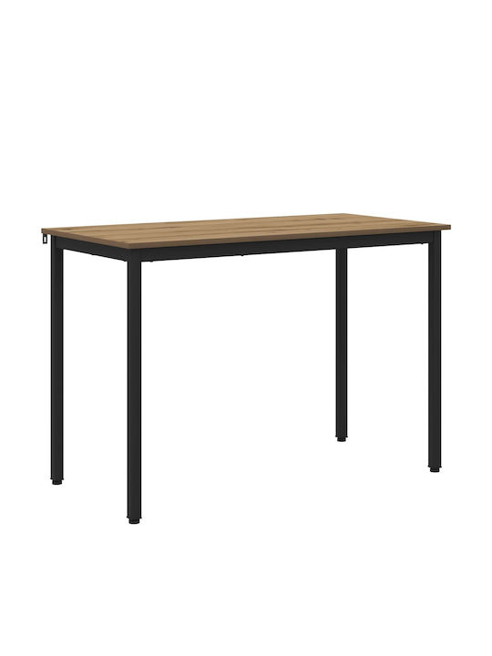Table Dining Room Wooden with Metal Frame Brown 110x55x75cm
